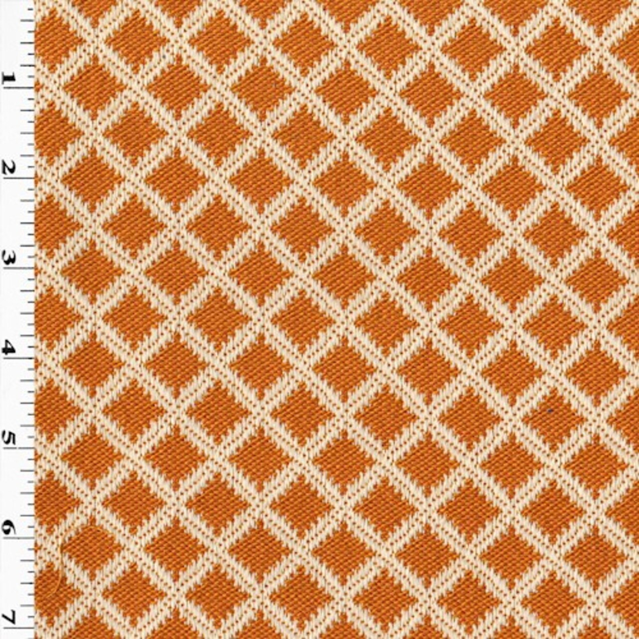 Orange/White Diamond Jacquard Home Decorating Fabric By the Yard